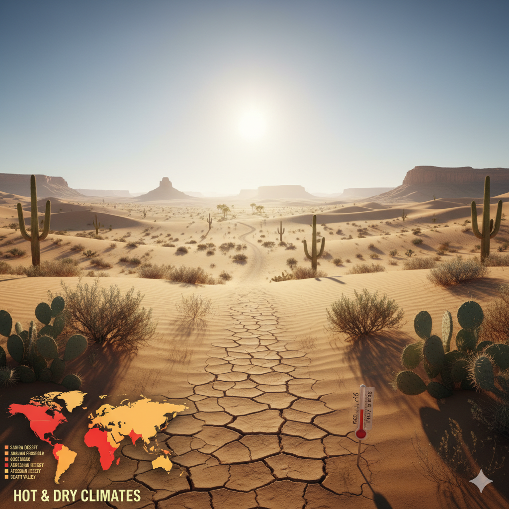 Hot and Dry climate regions in the world