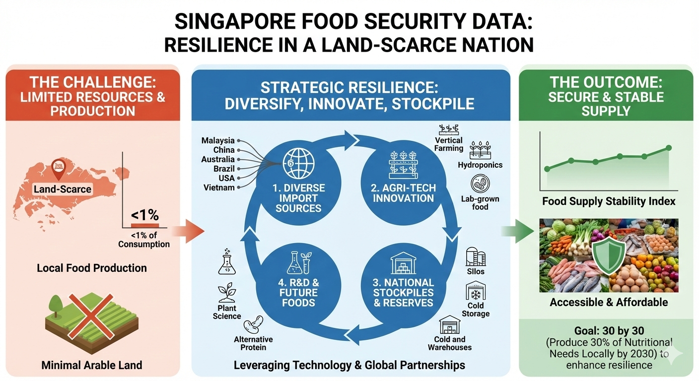 Singapore food security data: how a land-scarce nation stays resilient without producing much
